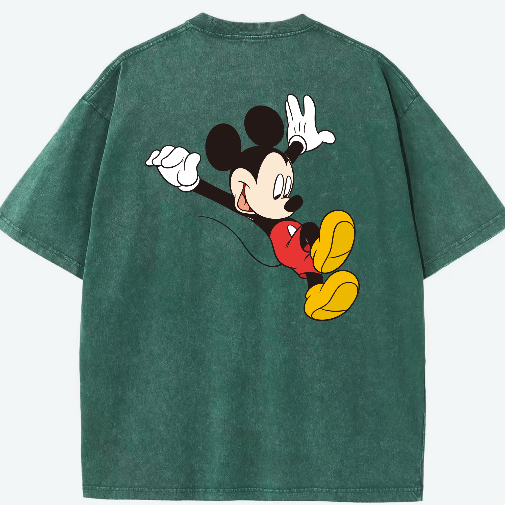 （画像用） ミッキーマウス Mickey Mouse 綿100% ヴィンテージ風 半袖Tシャツ（背面プリント）